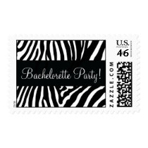 Black and White Bachelorette Party Zebra Postage