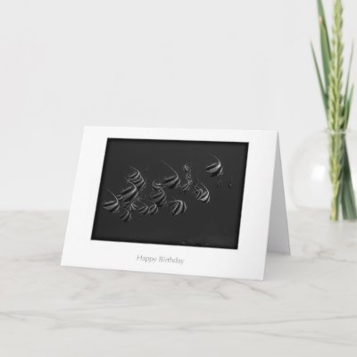 Black and White Bannerfish Birthday Card by earthlight