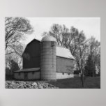 Black and White Barn Print