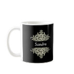 Black and White Baroque Coffee Cup mugs