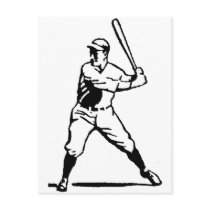 Black and white baseball batter postcards