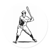 Black and white baseball batter sticker