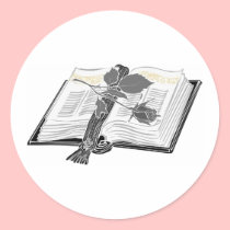 Black and White Bible with Rose Accent stickers by White_Wedding Black and White Bible with Rose Accent stickers