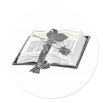 Black and White Bible with Rose Accent stickers by White_Wedding Black and White Bible with Rose Accent stickers