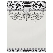 black and white birds intricate damask pattern flyer design