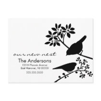 Black and White Birds Moving Announcements Postcard