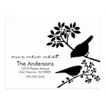 Black and White Birds Moving Announcements Postcard