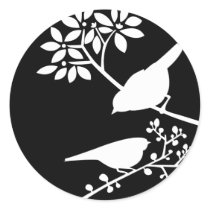 Black and White Birds Sticker