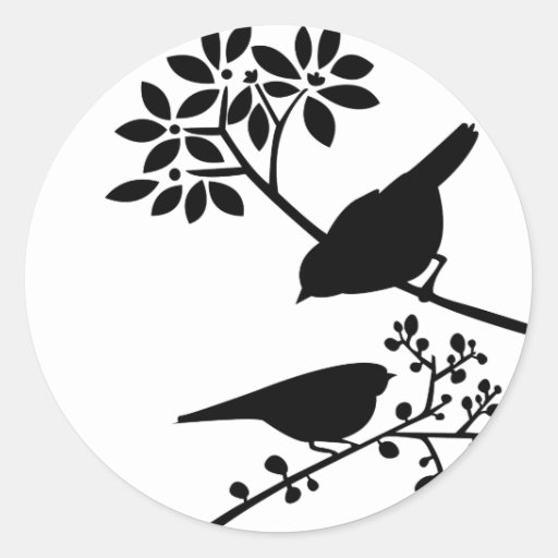 Black and White Birds Sticker