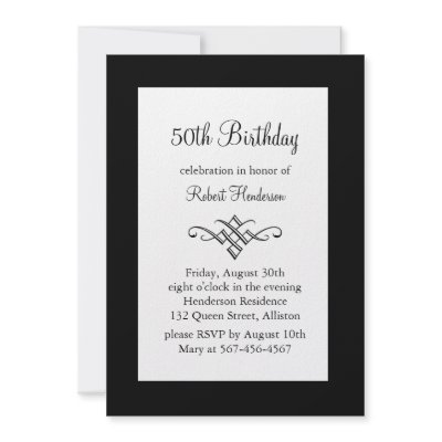 Black and White Birthday Invitation by prettyfancyinvites