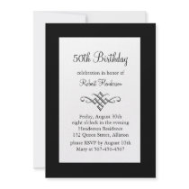 Black and White Birthday Invitation