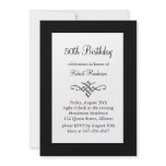 Black and White Birthday Invitation