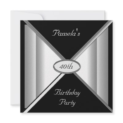 Black and White Birthday Party Invitation by houseart