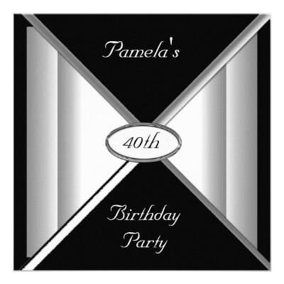 Black and White Birthday Party Invitation