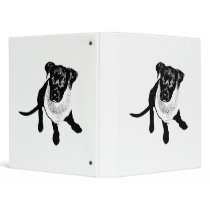 Black and White Black Lab Puppy image Vinyl Binders
