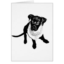 Black and White Black Lab Puppy image Greeting Cards