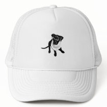 Black and White Black Lab Puppy image Mesh Hat