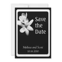 Black and White Blossom Save the Date invitations