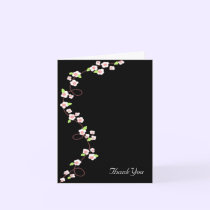 Black and White Blossom Thank You cards