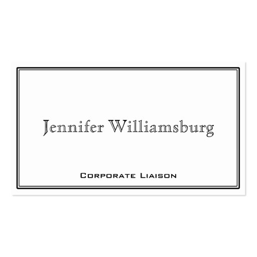 Black and White Border Professional Business Card (front side)