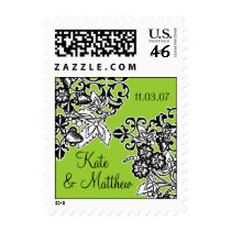 Black and White Bouquet postage by litabug Black and White Bouquet postage