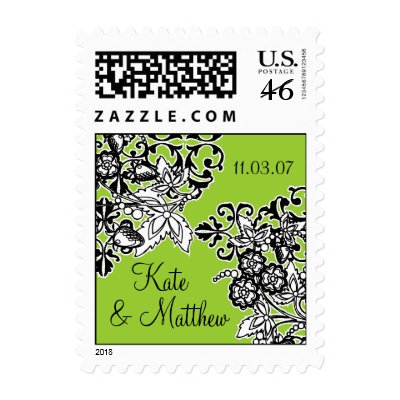 Black and White Bouquet Postage