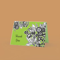 Black and White Bouquet Thank You cards by litabug Black and White Bouquet Thank You cards