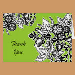 Black and White Bouquet Thank You cards