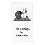 black and white bowling alley design custom shipping labels