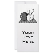 black and white bowling alley design rack cards