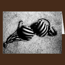 Black and White Bra notecard cards