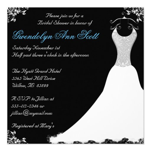 Black and White Bridal Shower Invitation from Zazzle.com