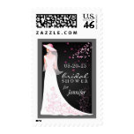 Black and White Bridal Shower Invitation Stamps