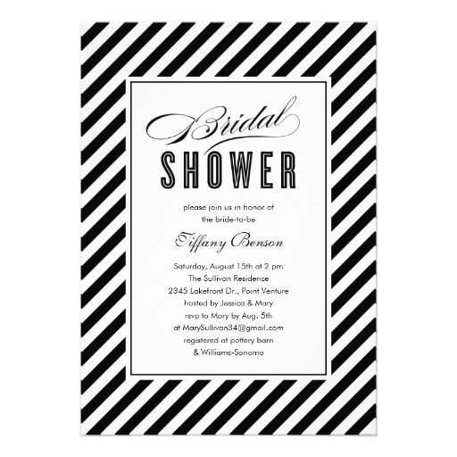Black and White Bridal Shower Invitations