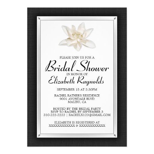 Black and White Bridal Shower Invitations