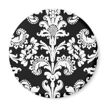 Black and White Brocade magnets by litabug Black and White Brocade magnets