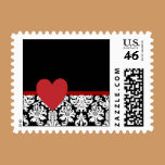 Black and White Brocade Valentine Stamp stamps