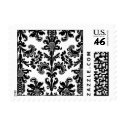 Black and White Brocade Wedding Postage postage by litabug Black and White Brocade Wedding Postage postage