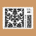 Black and White Brocade Wedding Postage stamps