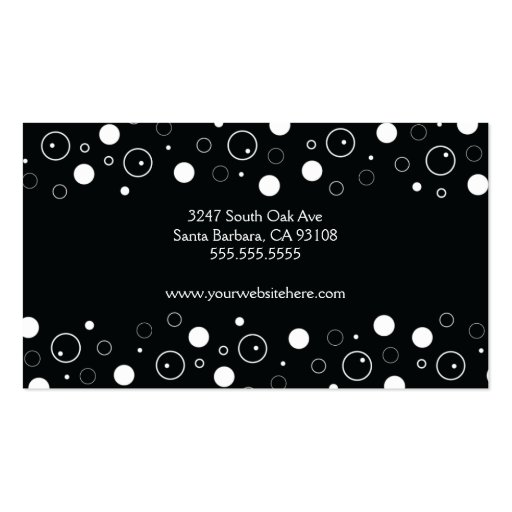 Black and White Bubbles Business Card (back side)