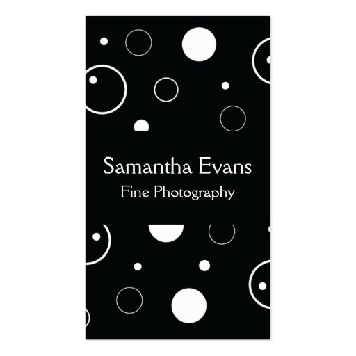 Black and White Bubbles Business Card