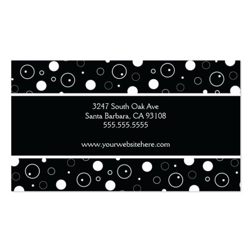 Black and White Bubbles Business Card (back side)