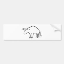 Black and White Bull in Sketch Form Bumper Sticker