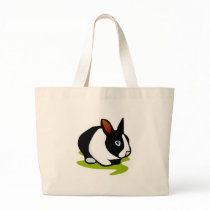 black and white bunny rabbit canvas bags