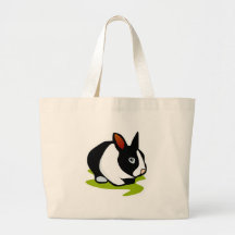 black and white bunny rabbit canvas bags