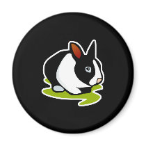 black and white bunny rabbit refrigerator magnets