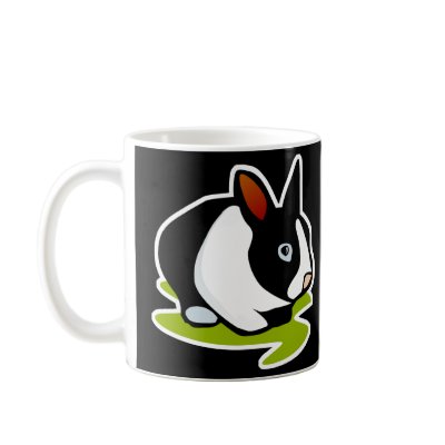 black and white bunny rabbit mug by doonidesignsanimals