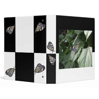 Black and White Butterfly Binder binder