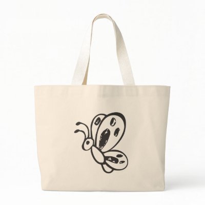 Black and White Butterfly in Sketch Form Bag by graphicdesigner
