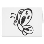 Black and White Butterfly in Sketch Form Greeting Card